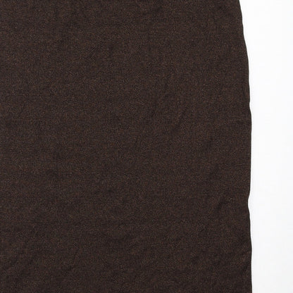 Marks and Spencer Womens Brown Cotton A-Line Skirt Size 16