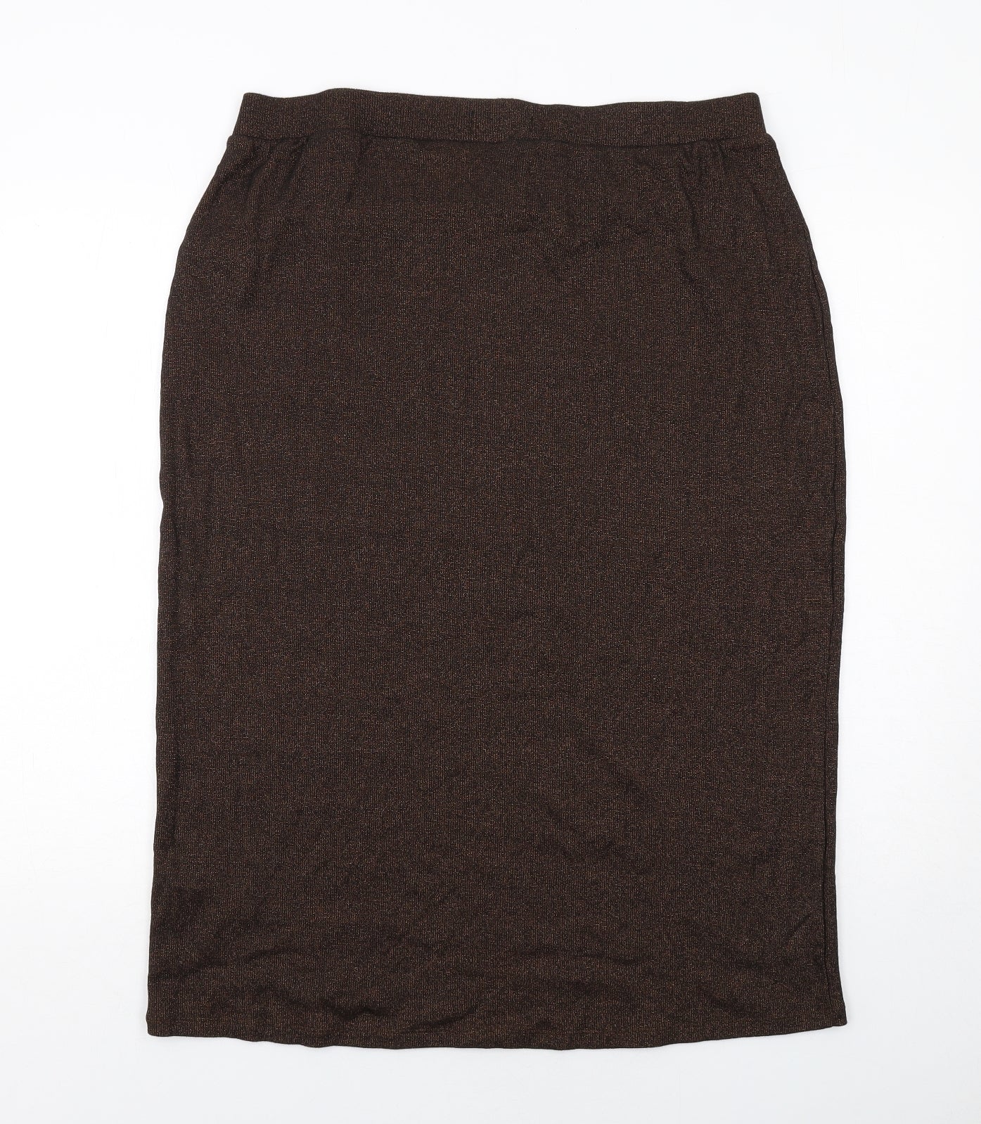 Marks and Spencer Womens Brown Cotton A-Line Skirt Size 18