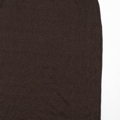 Marks and Spencer Womens Brown Cotton A-Line Skirt Size 18