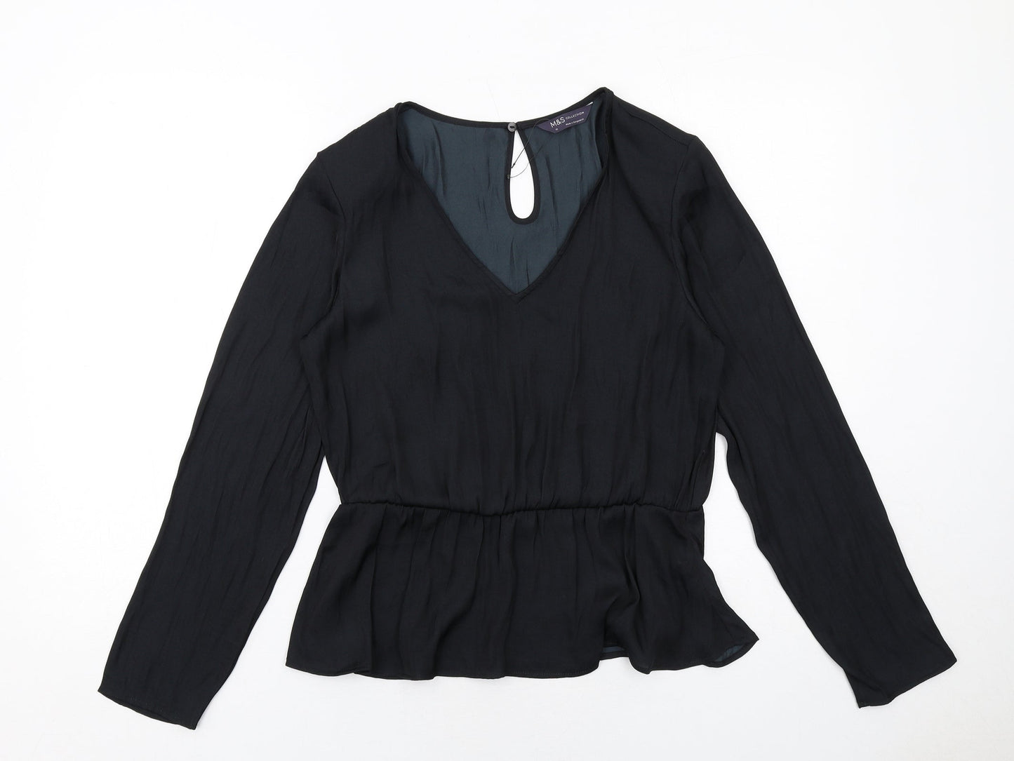 Womens UK Size 10 Marks and Spencer Black Basic Blouse