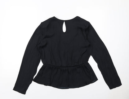 Womens UK Size 10 Marks and Spencer Black Basic Blouse