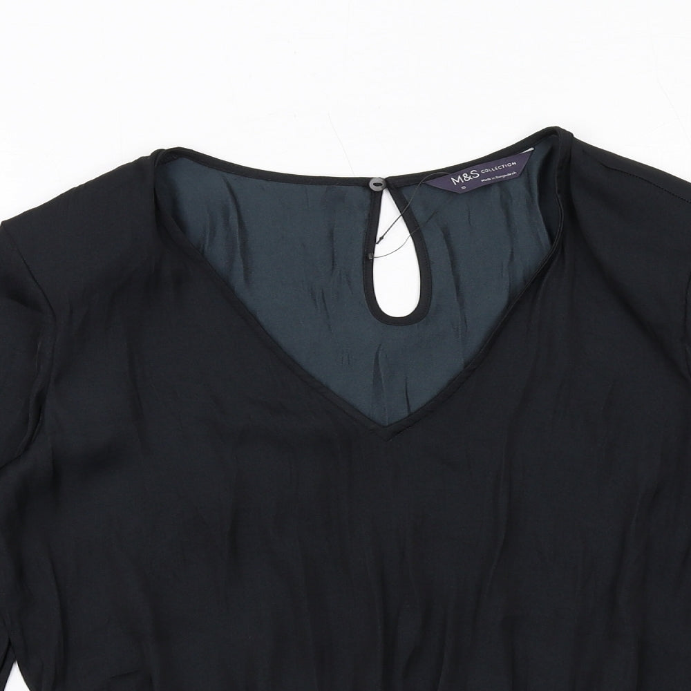 Womens UK Size 10 Marks and Spencer Black Basic Blouse