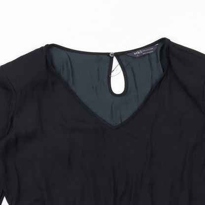 Womens UK Size 10 Marks and Spencer Black Basic Blouse
