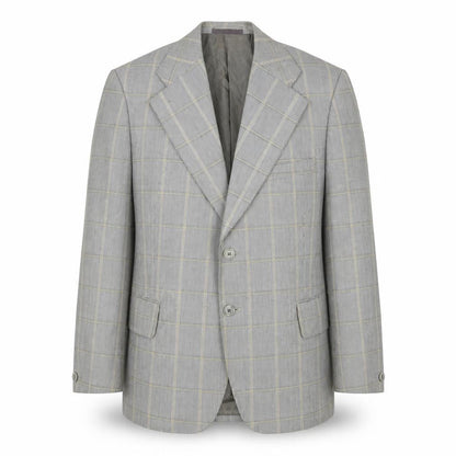 Burleigh Mens Grey Plaid Polyester Jacket Blazer Size 42 Regular
