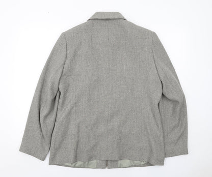 AMARANTO Womens Grey Geometric Jacket Size 16 Zip