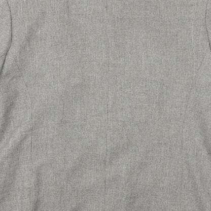 AMARANTO Womens Grey Geometric Jacket Size 16 Zip