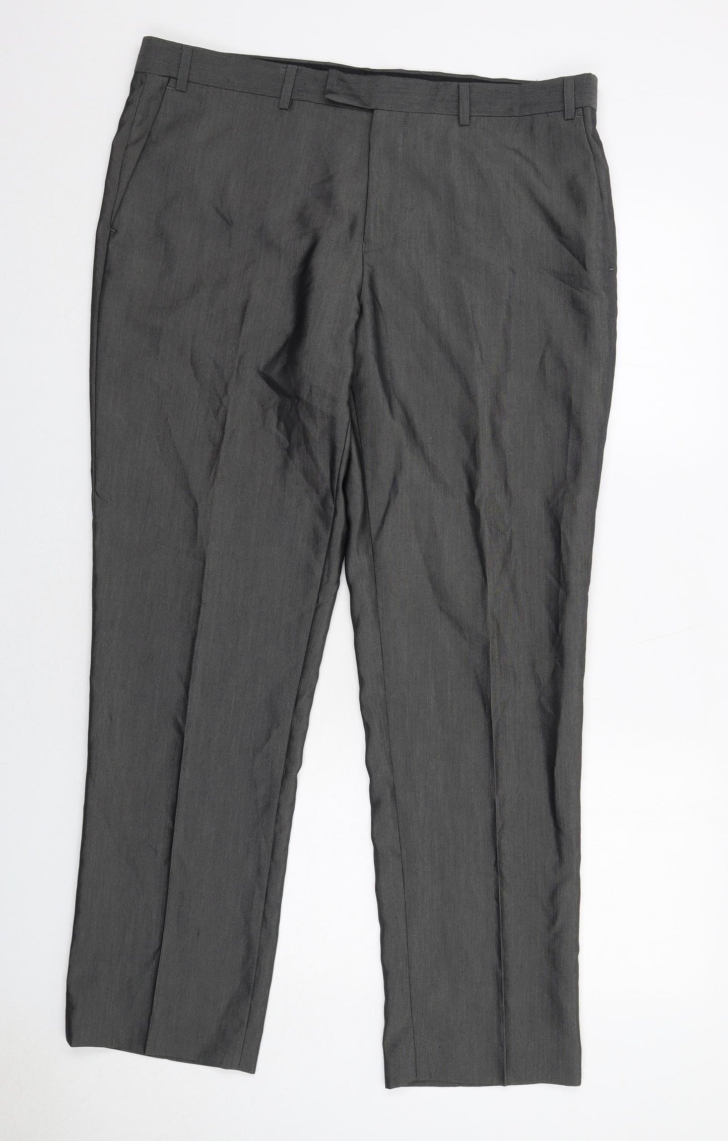 Mens UK Size 37 in Aspen&Court Regular Fit Dress Pants Grey Trousers