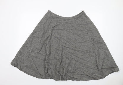 Phase Eight Womens Black Geometric Polyester Swing Skirt Size 14 Zip