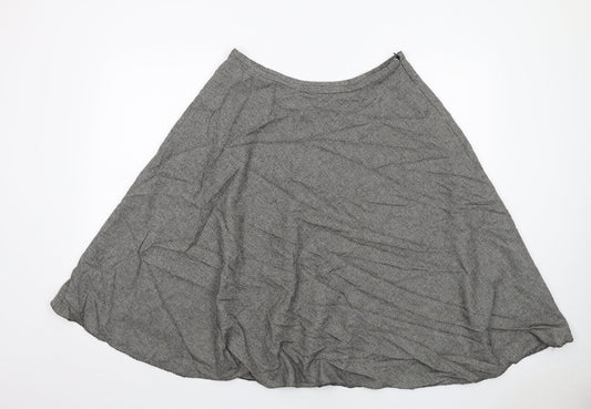 Phase Eight Womens Black Geometric Polyester Swing Skirt Size 14 Zip