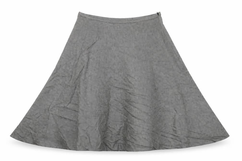 Phase Eight Womens Black Geometric Polyester Swing Skirt Size 14 Zip