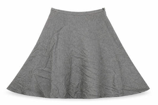 Phase Eight Womens Black Geometric Polyester Swing Skirt Size 14 Zip
