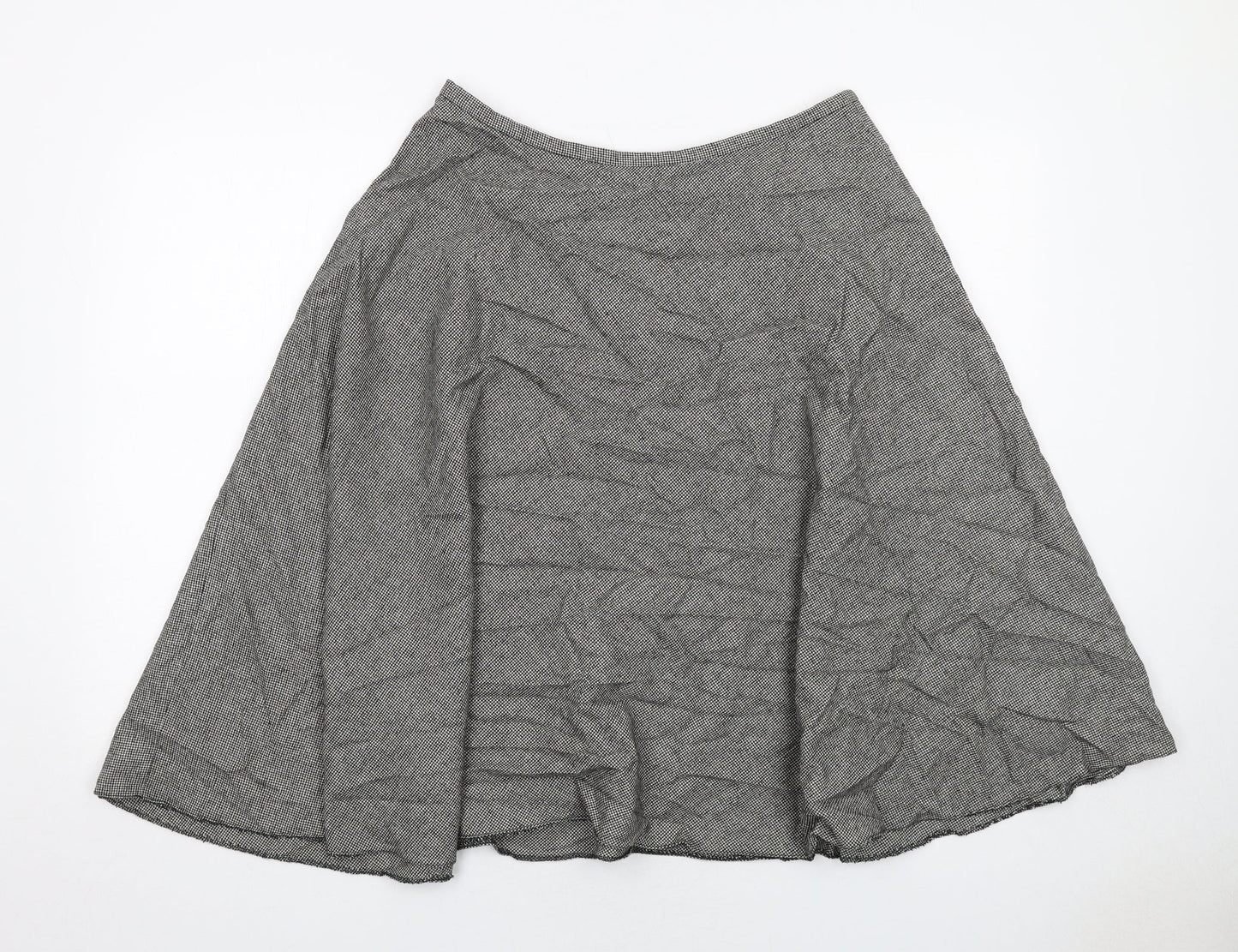 Phase Eight Womens Black Geometric Polyester Swing Skirt Size 14 Zip