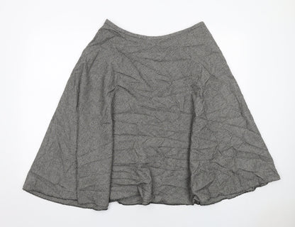 Phase Eight Womens Black Geometric Polyester Swing Skirt Size 14 Zip