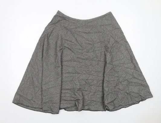 Phase Eight Womens Black Geometric Polyester Swing Skirt Size 14 Zip