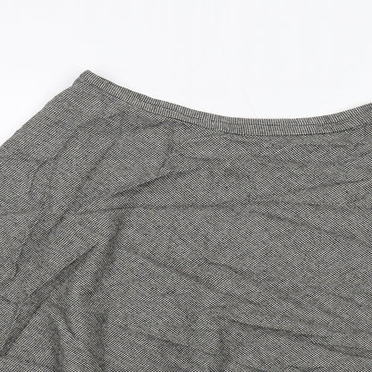 Phase Eight Womens Black Geometric Polyester Swing Skirt Size 14 Zip