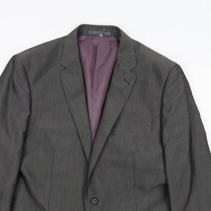 Aspen&Court Mens Grey Polyester Jacket Suit Jacket Size 42 Regular