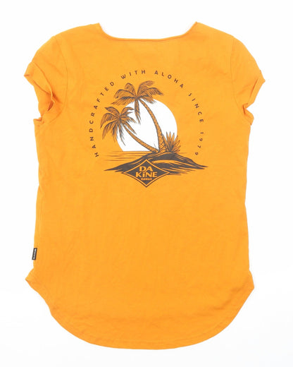 DAKINE Womens Yellow Cotton Basic T-Shirt Size XS Round Neck