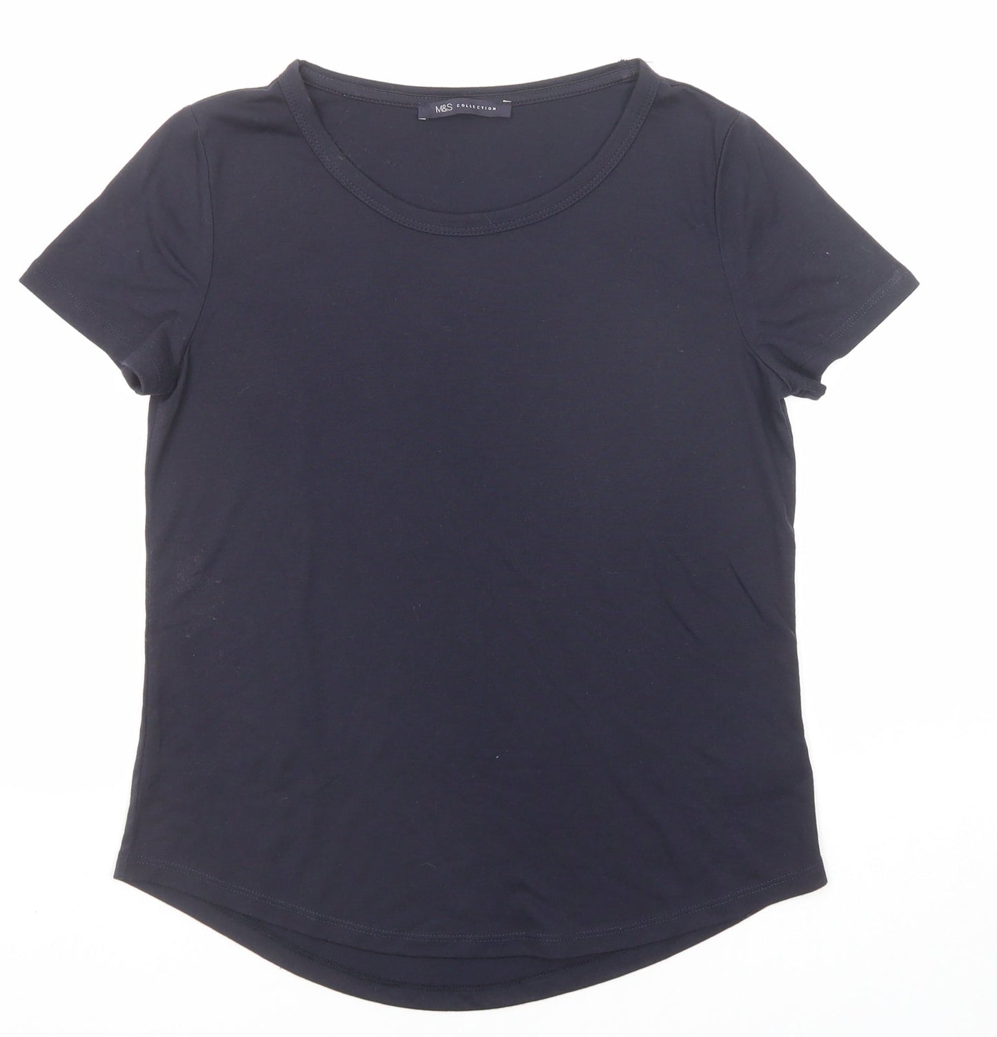 Womens UK Size 8 Marks and Spencer Blue Basic T-Shirt