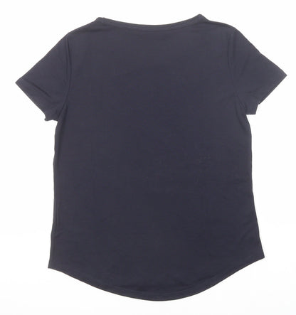 Womens UK Size 8 Marks and Spencer Blue Basic T-Shirt