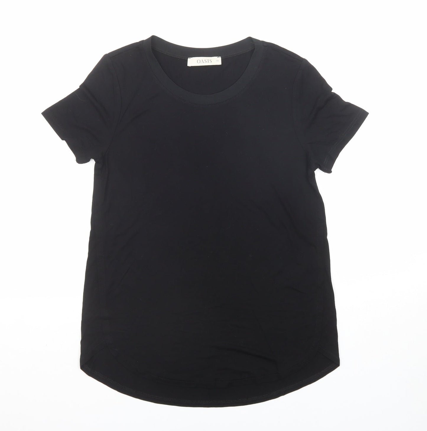 Womens UK Size XS Oasis Black Basic T-Shirt
