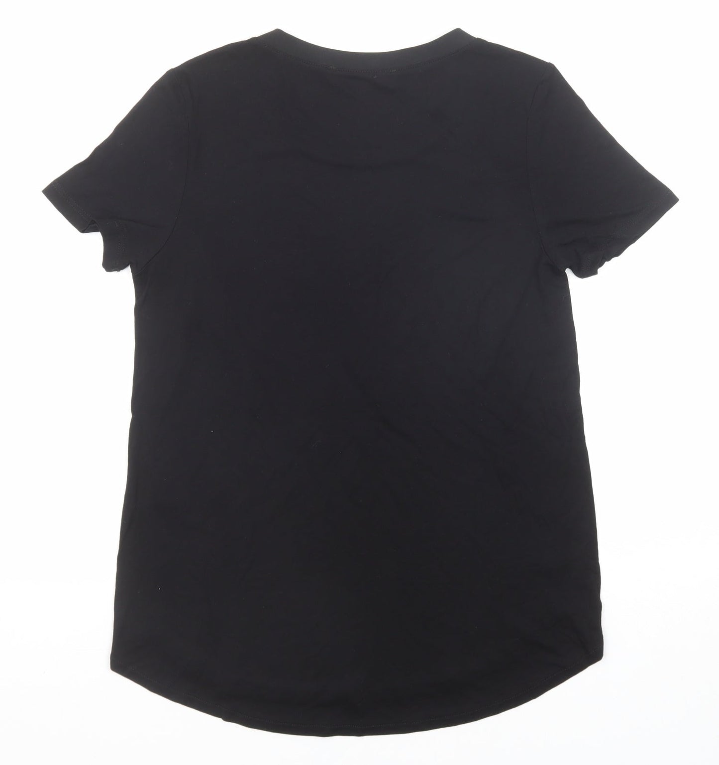 Womens UK Size XS Oasis Black Basic T-Shirt