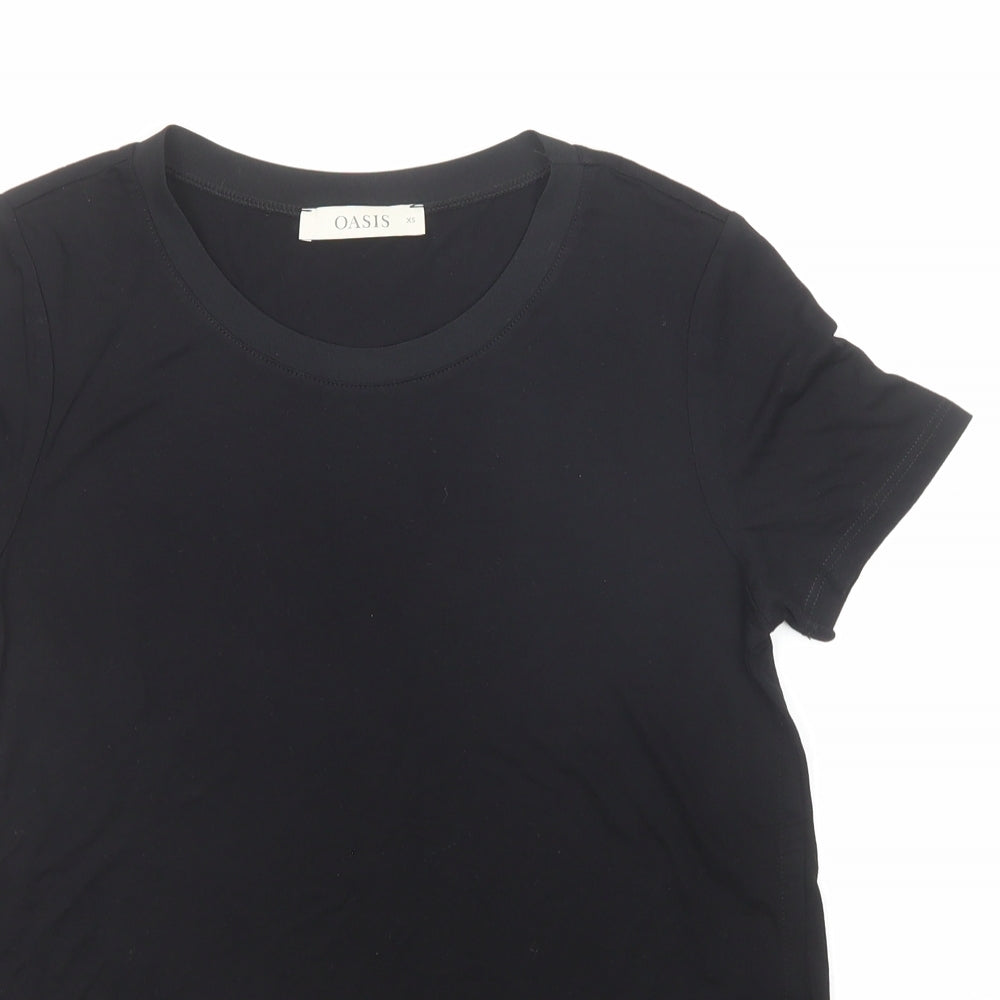 Womens UK Size XS Oasis Black Basic T-Shirt