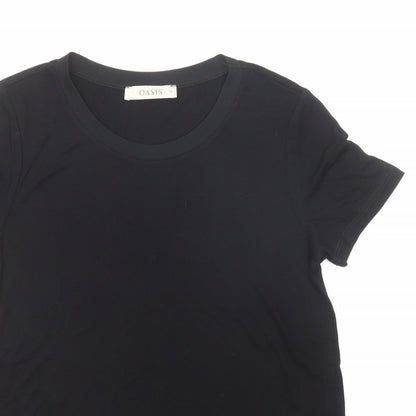 Womens UK Size XS Oasis Black Basic T-Shirt