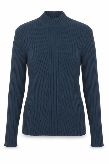 H&M Womens Blue High Neck Viscose Pullover Jumper Size M