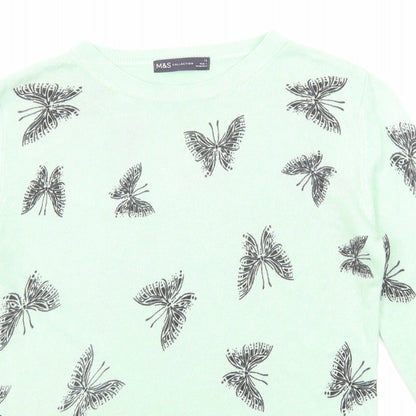 Womens UK Size 12 Marks and Spencer Green Pullover Jumper