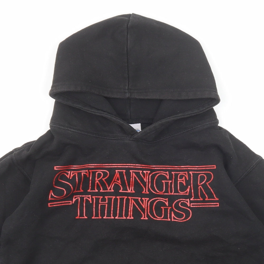 Famona Boys Black Cotton Pullover Hoodie Size 9-10 Years Pullover - Stranger Things Size 9-11 Years
