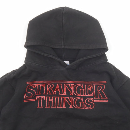 Famona Boys Black Cotton Pullover Hoodie Size 9-10 Years Pullover - Stranger Things Size 9-11 Years