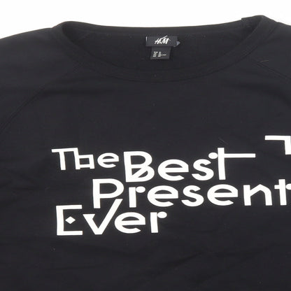 H&M Womens Black Cotton Pullover Sweatshirt Size XL Pullover - The Best Present Ever