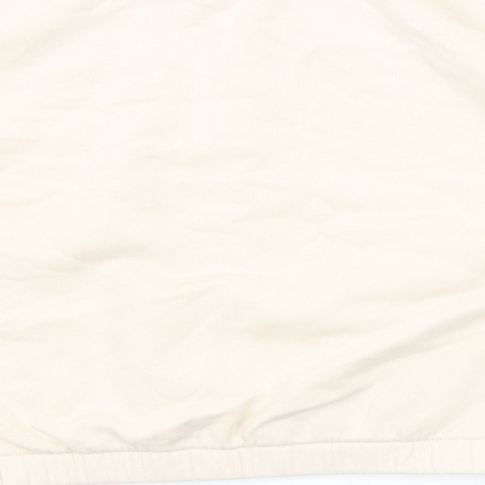 Marks and Spencer Girls Beige Cotton Pullover Sweatshirt Size 9-10 Years Pullover - Side Stripe Detail