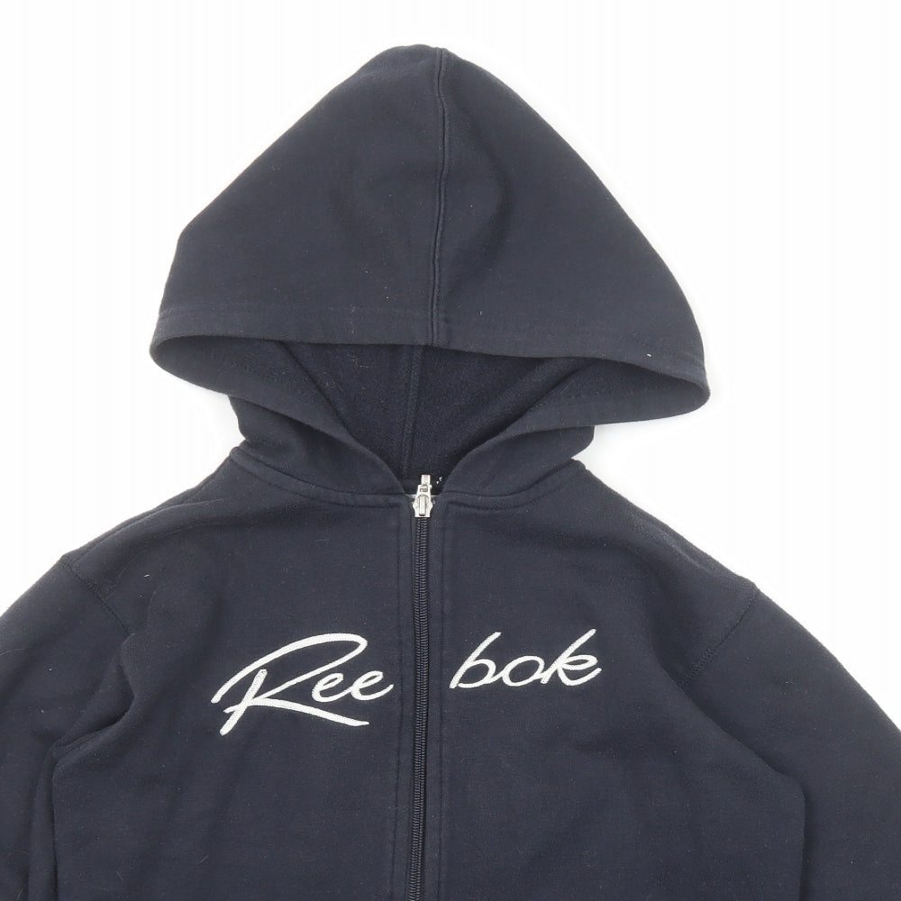 Reebok Boys Blue Polyester Full Zip Hoodie Size XL Zip