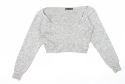 Womens UK Size S PRETTYLITTLETHING Grey Pullover Jumper