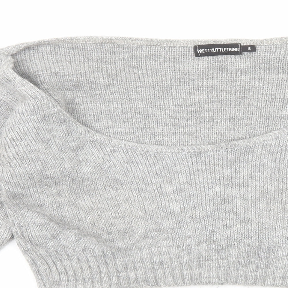 Womens UK Size S PRETTYLITTLETHING Grey Pullover Jumper