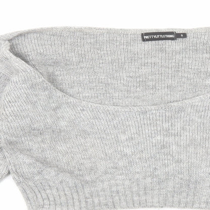 Womens UK Size S PRETTYLITTLETHING Grey Pullover Jumper
