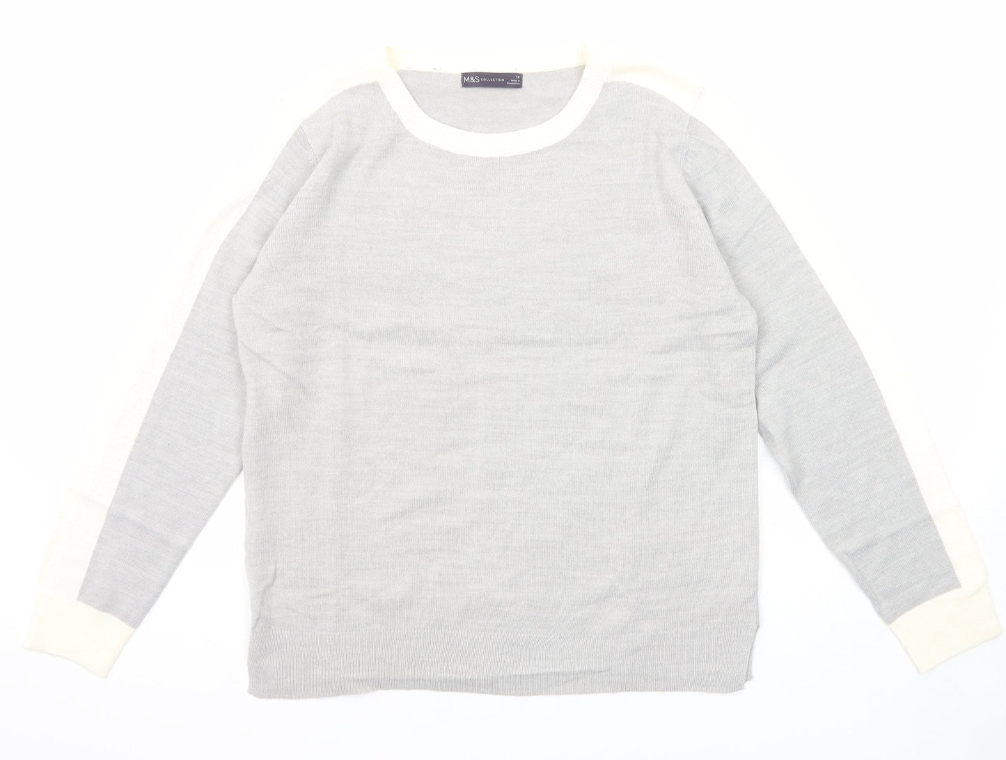 Womens UK Size 14 Marks and Spencer Grey Pullover Jumper