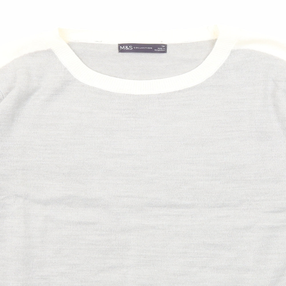 Womens UK Size 14 Marks and Spencer Grey Pullover Jumper