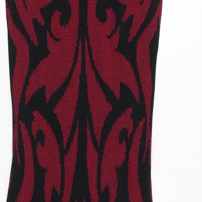 Julien Macdonald Womens Pink Geometric Polyester Pencil Dress Size 8 Scoop Neck Pullover