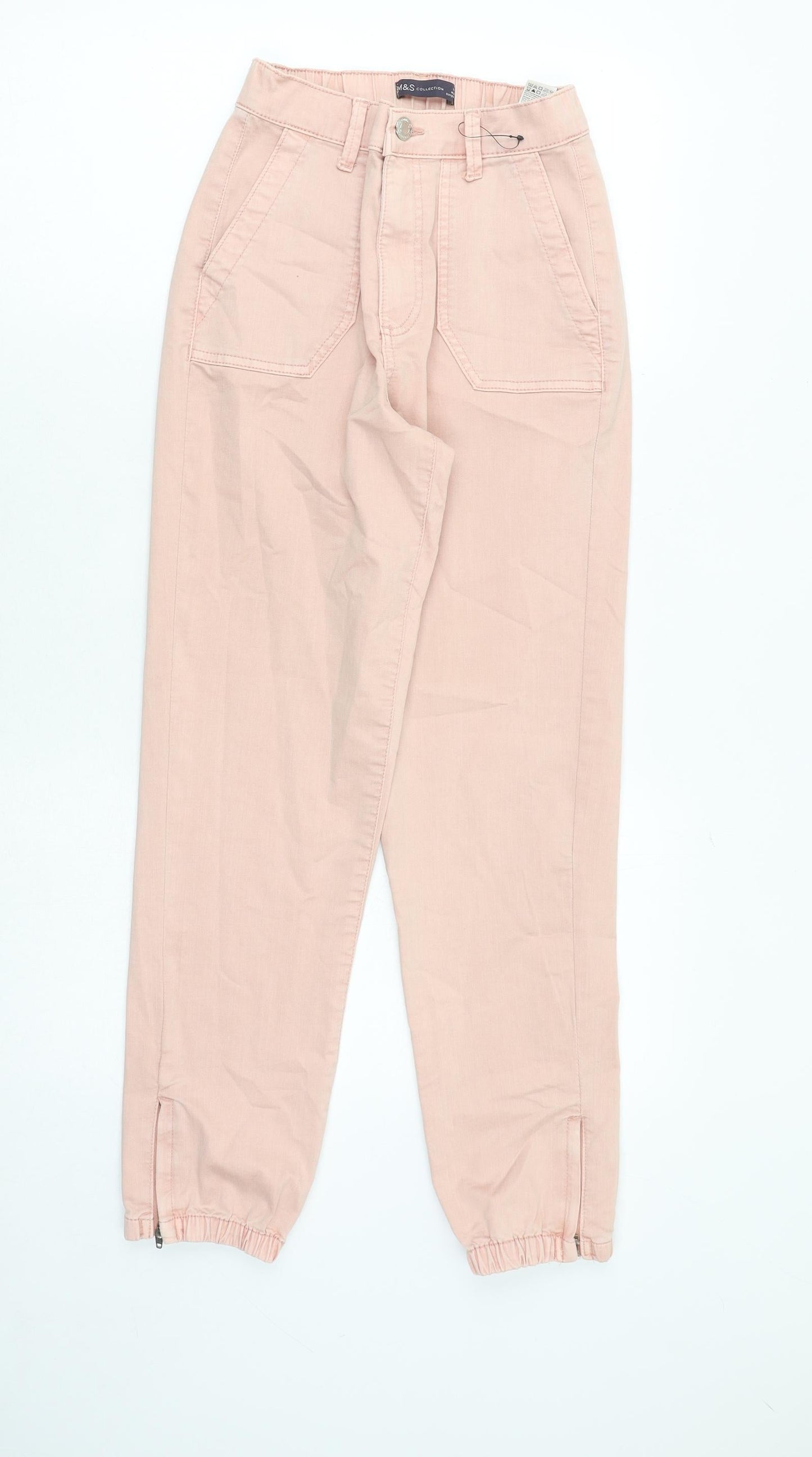 Womens UK Size 6 Marks and Spencer Regular Fit Tapered Pink Jeans