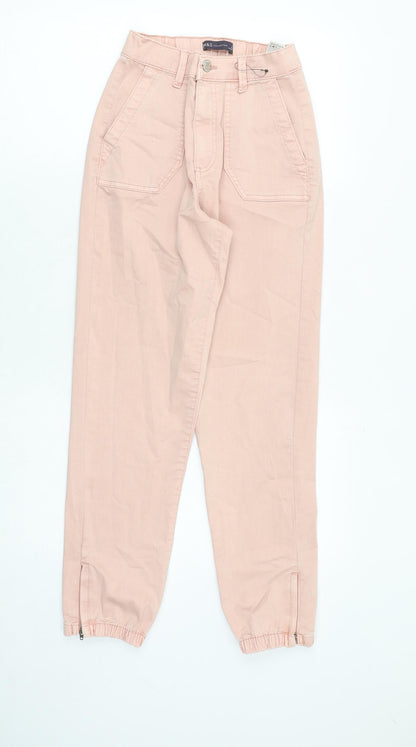 Womens UK Size 6 Marks and Spencer Regular Fit Tapered Pink Jeans