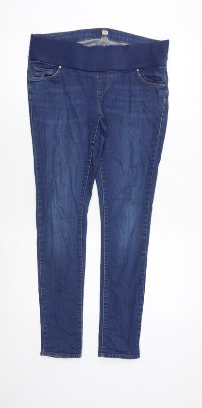 Topshop Womens Blue Cotton Skinny Jeans Size 12 Regular