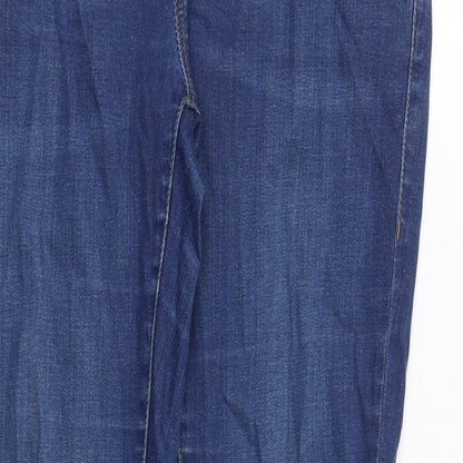 Topshop Womens Blue Cotton Skinny Jeans Size 12 Regular