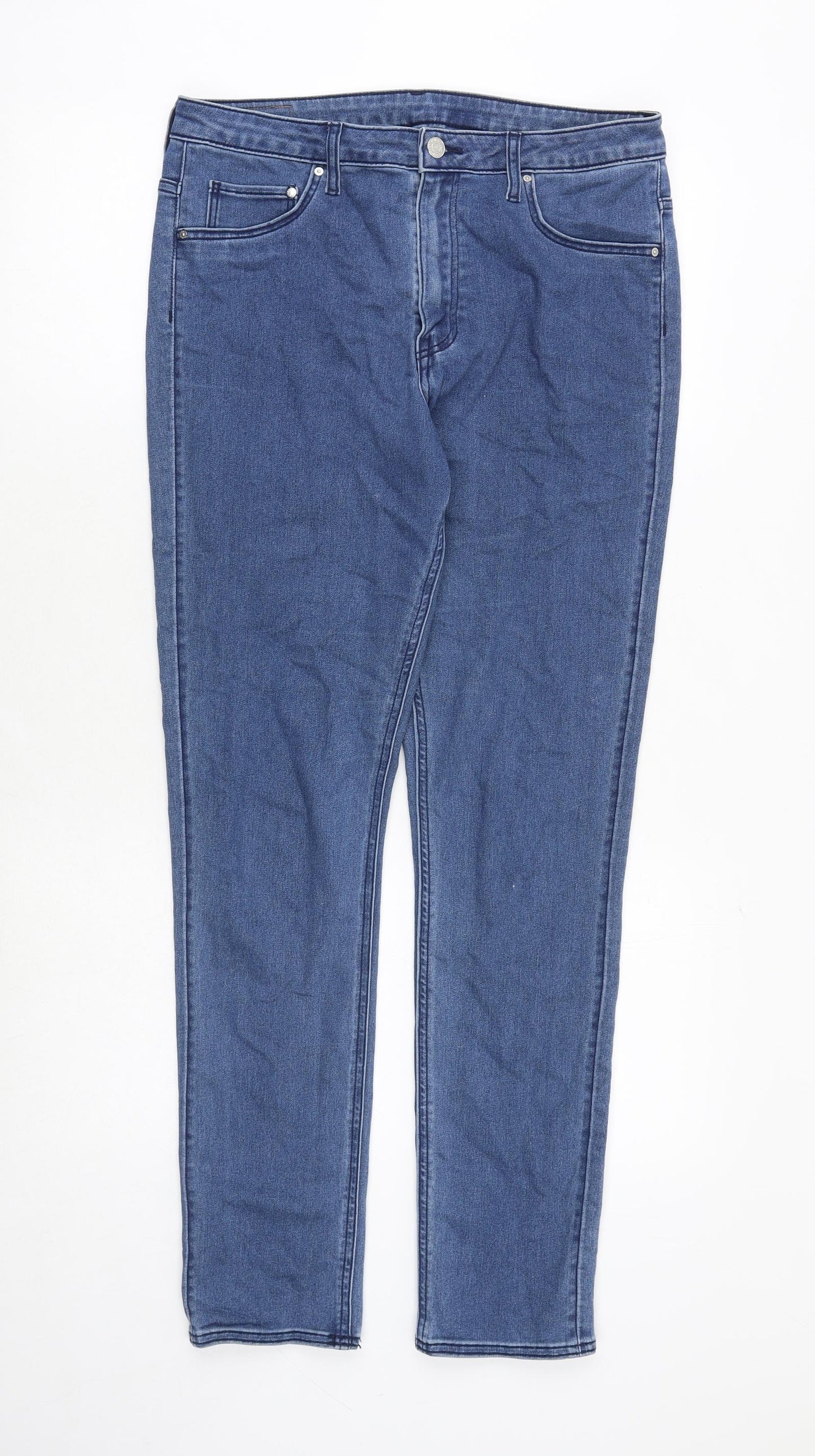 Womens UK Size 33 in H&M Regular Fit Skinny Blue Jeans