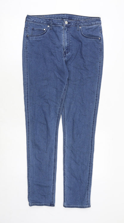 Womens UK Size 33 in H&M Regular Fit Skinny Blue Jeans