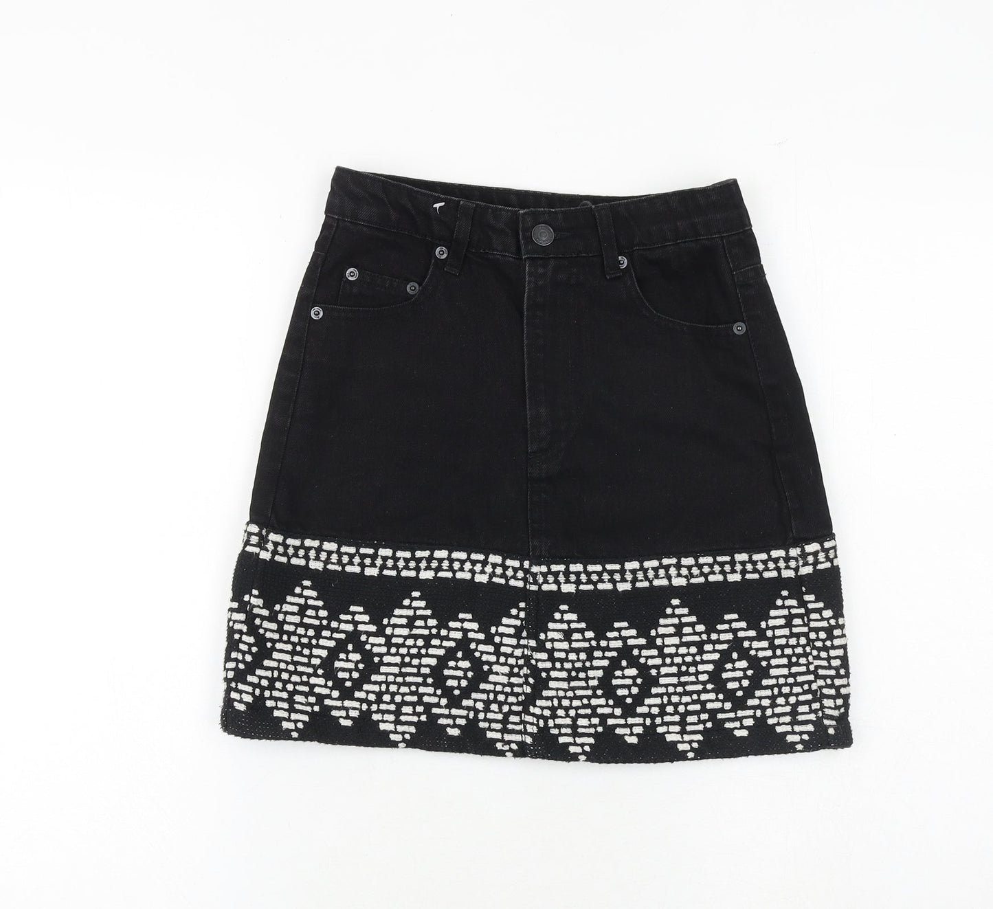 Womens UK Size 6 Stradivarius A-Line Denim Skirt