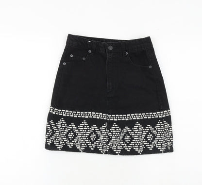 Womens UK Size 6 Stradivarius A-Line Denim Skirt