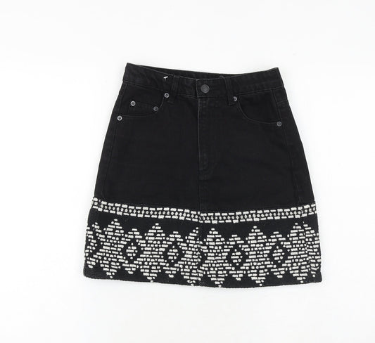 Womens UK Size 6 Stradivarius A-Line Denim Skirt