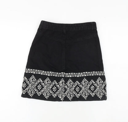 Womens UK Size 6 Stradivarius A-Line Denim Skirt